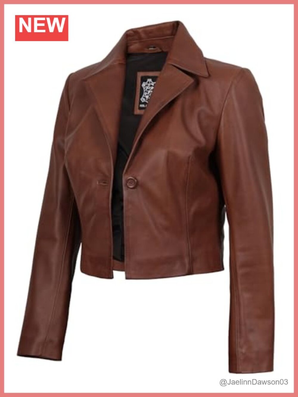 Real Lambskin Leather Cropped Jacket Asymmetrical Zip Women's